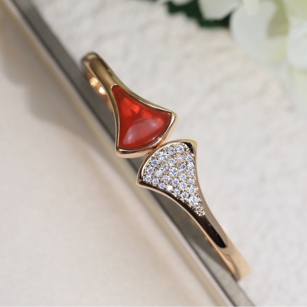 BulgariChic Gold and Red Women's Bracelet - Picture 3 of 5